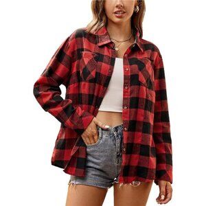 Flannel Shirts for Women Long Sleeve Button Down Plaid Fall Shirt
